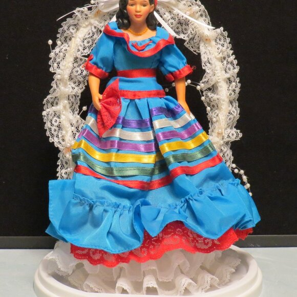 Vintage 1990 Avon Lupita from Mexico International Porcelain Doll 8" with Case - Picture 3 of 7